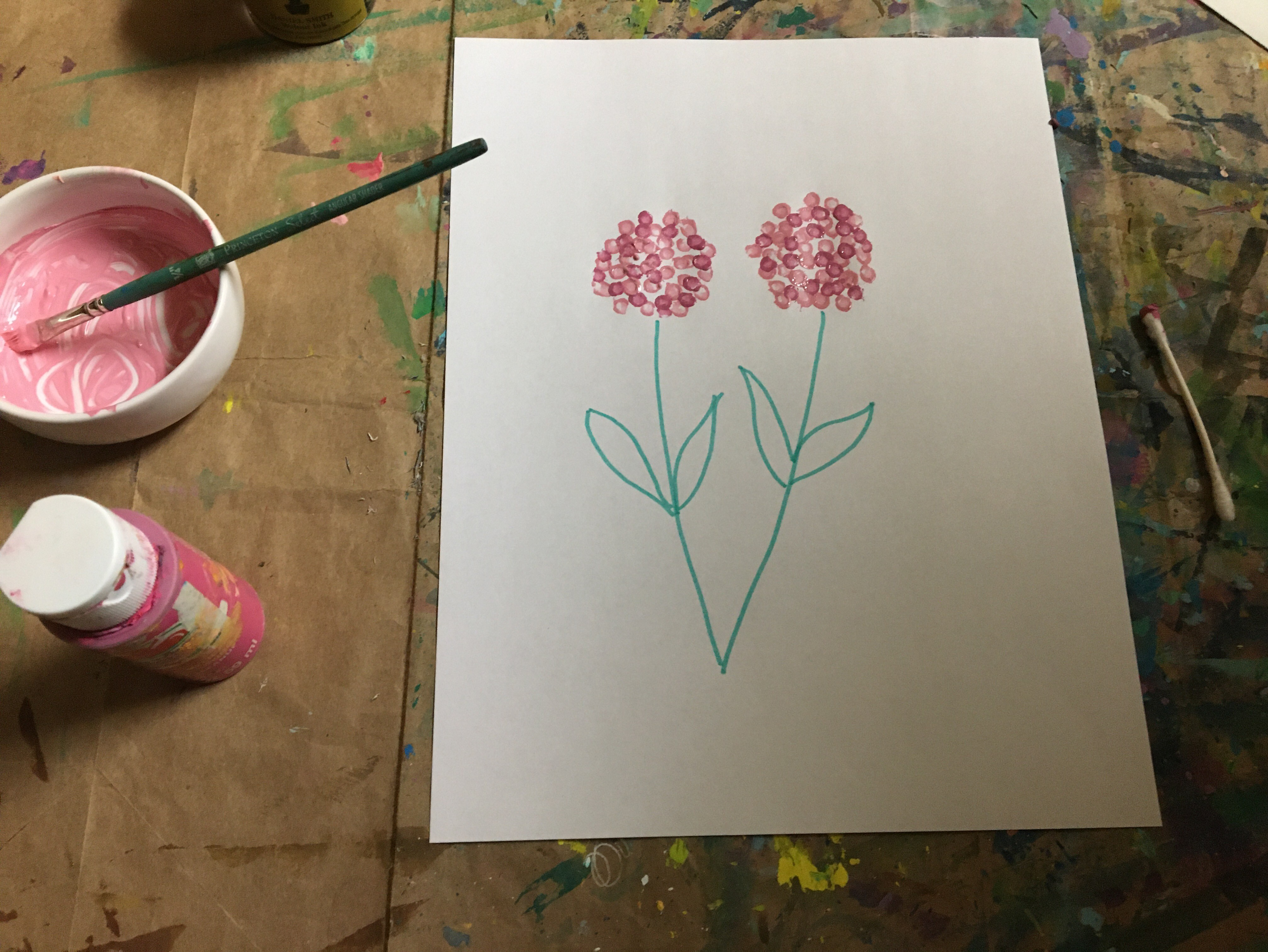 Painting Flowers With A Q-Tip