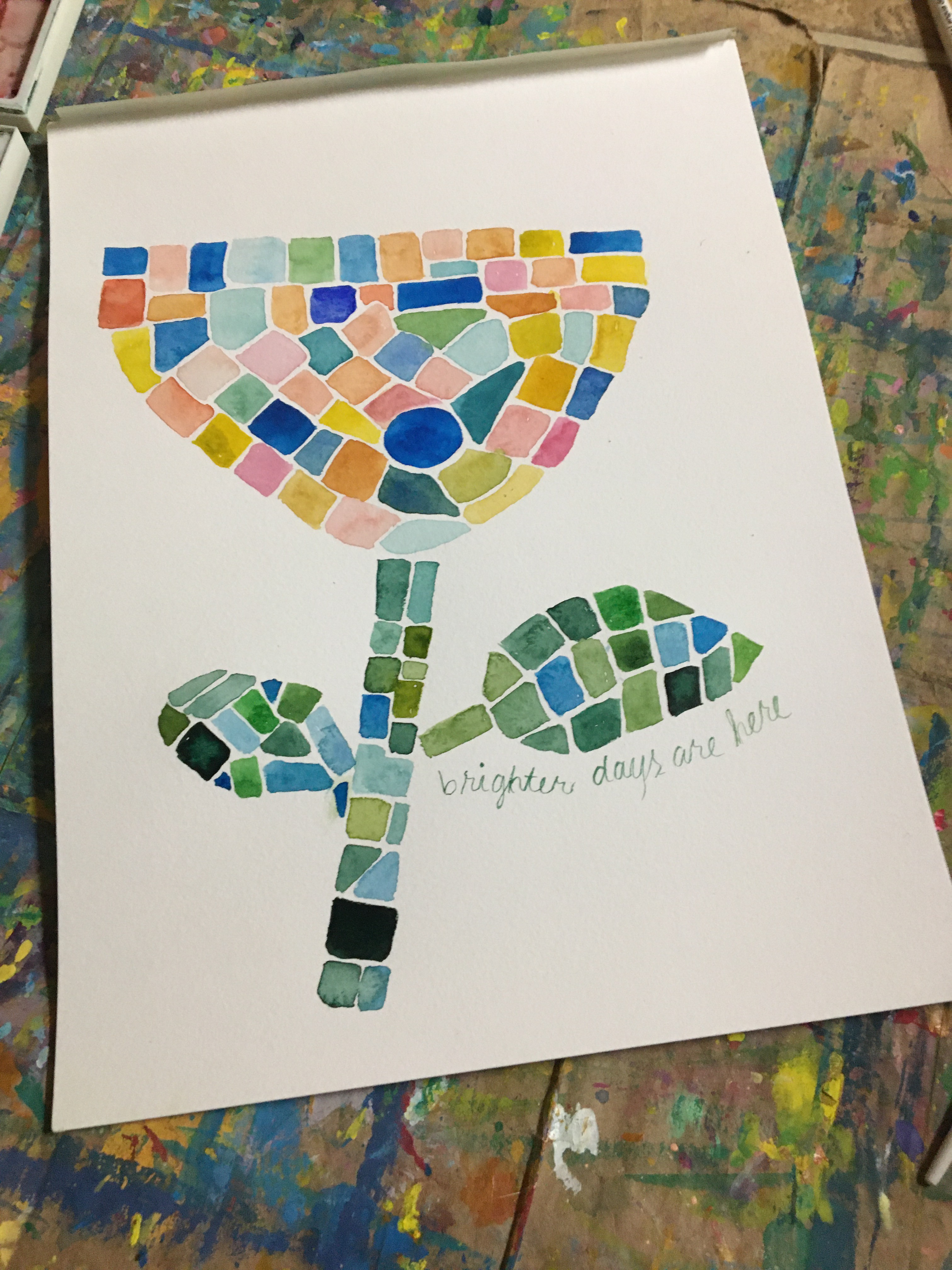 Brighter Days Mosaic Flower