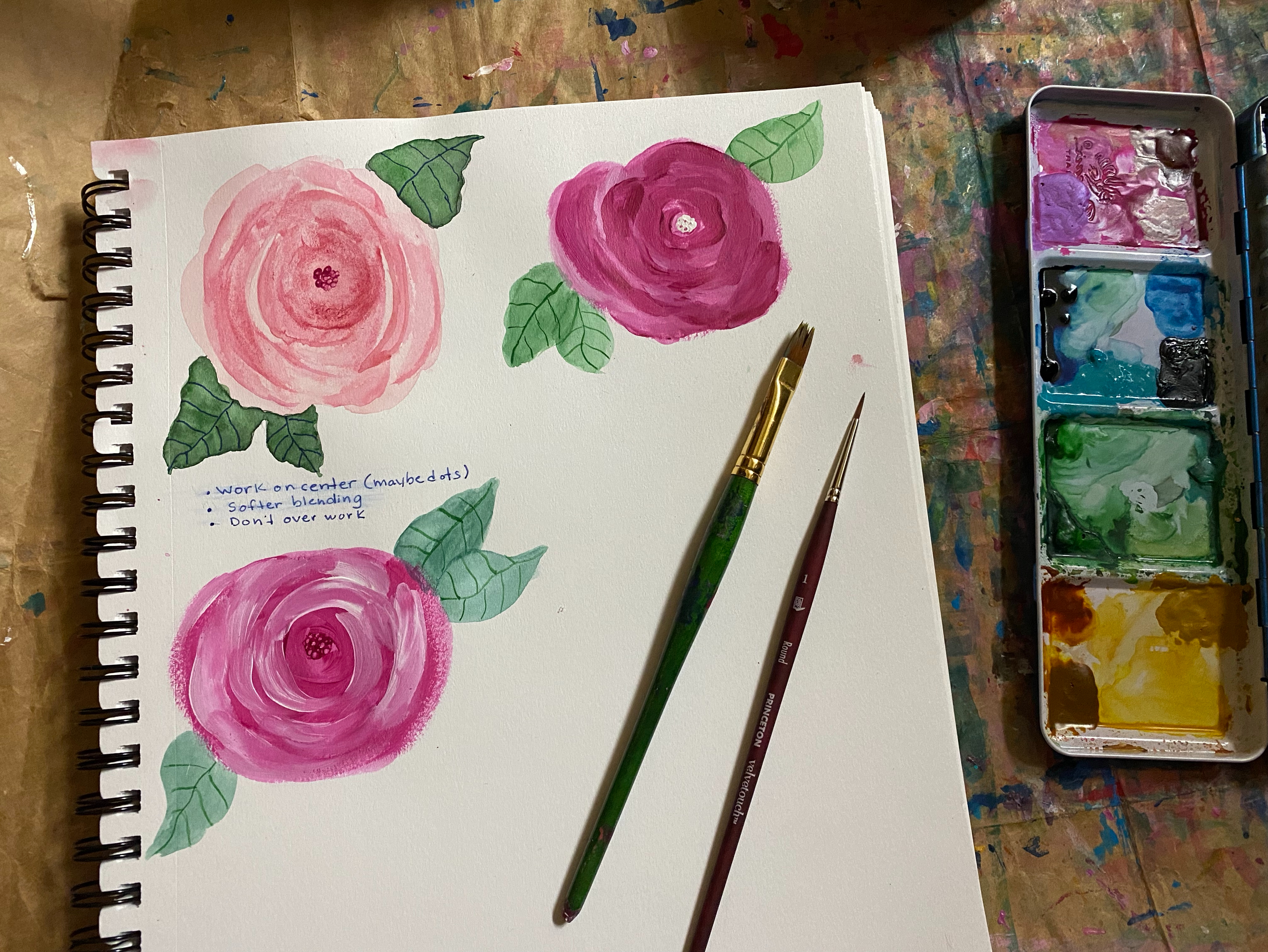 Pink abstract expressive roses