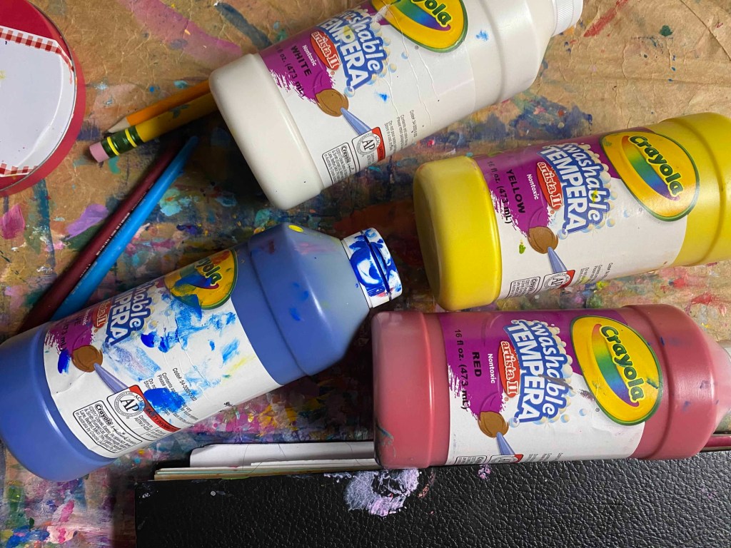 Primary Colors of Crayola Tempera Paint