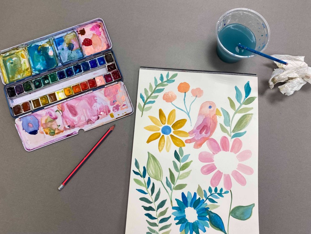 Painting a Mexican textile pattern