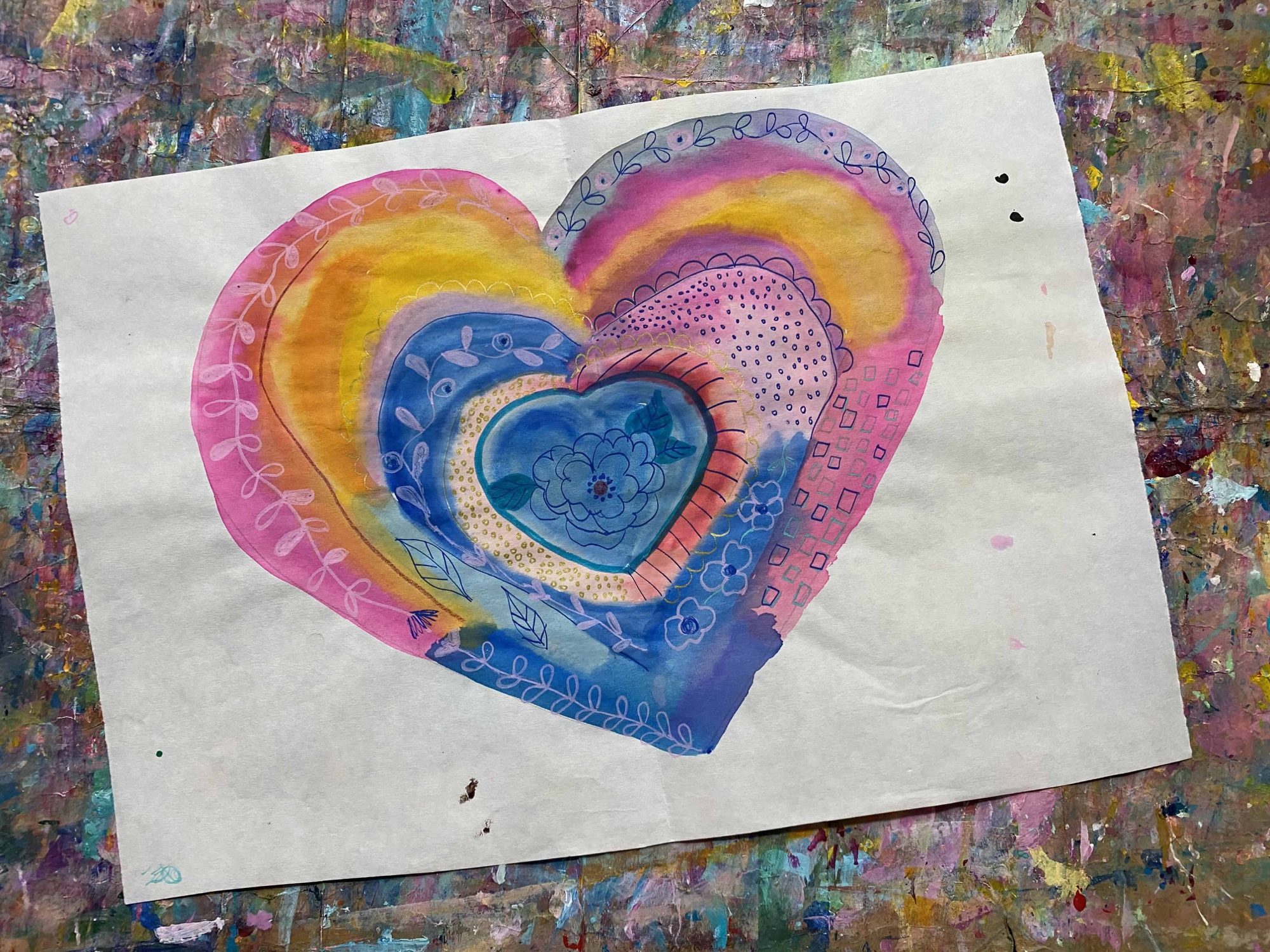 Paint a Colorful Abstract Heart: Inspired by EttaVee