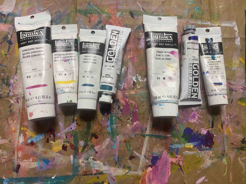 Color mixing with Liquitex acrylic paint